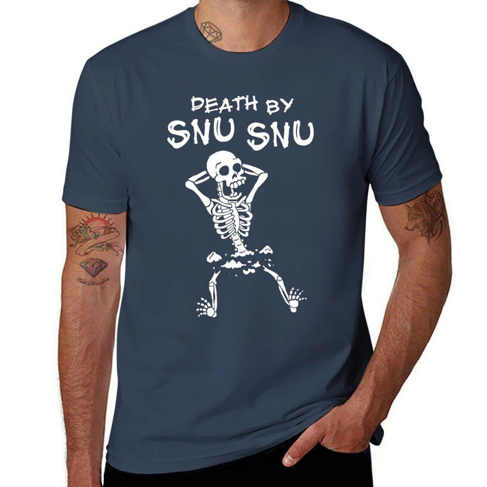 Death By Snu Snu Tshirt Simple Line Art Print Tee S