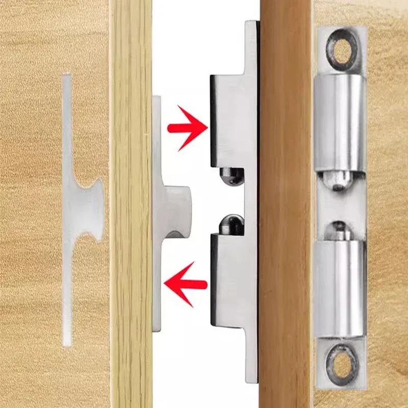 1pc Furniture Door Ball Latch Brass Double Roller Spring Ball Catch Latches Cabinet Closet Door Adjustable Tension Latch