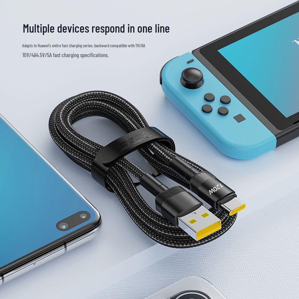Type-C 120W Super Flash Charge Cable for Apple, Huawei, Honor, Vivo, Oppo