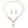 Fashion Light Luxury Zircon Necklace Earrings Set Women's Knot Wedding Dress Evening Dress Accessories Dinner Party Bridal Accessories