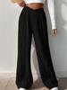 2025 Women's European & American Casual V-Waist Spliced Wide-Leg Pants