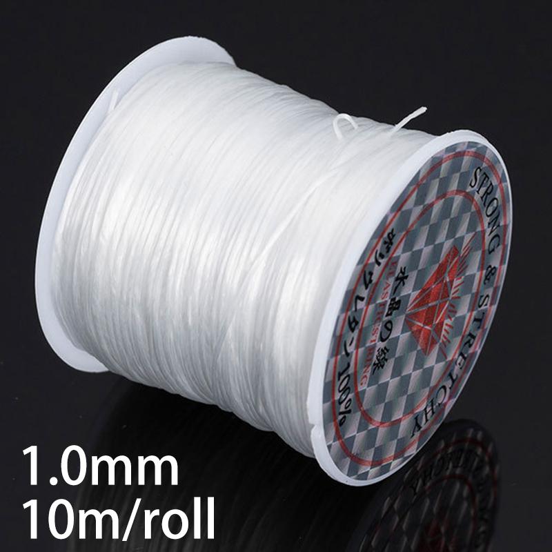 500/10м Прочная Эластичная Хрустальная Нить для Бисероплетения DIY Изготовление Украшений Ожерелье Браслет Нить для Бусин Растягивающиеся Шнуры 1мм 10m(1 roll)