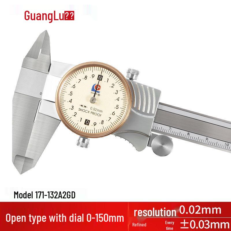 High Precision Stainless Steel Shockproof Dial Caliper, Two-Way Vernier, 0-150mm/200mm