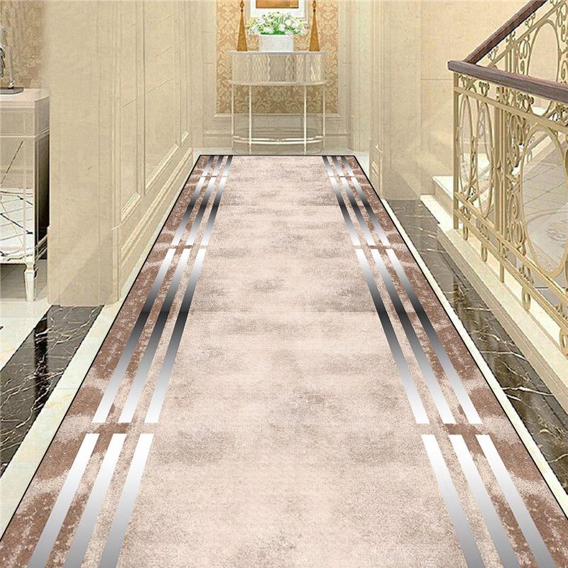 Luxury Gold Hall Corridor Carpet Non-slip Washable Runner Carpets Stairway Hallway Stairs Home Decor Rug Customizable Aisle Rug