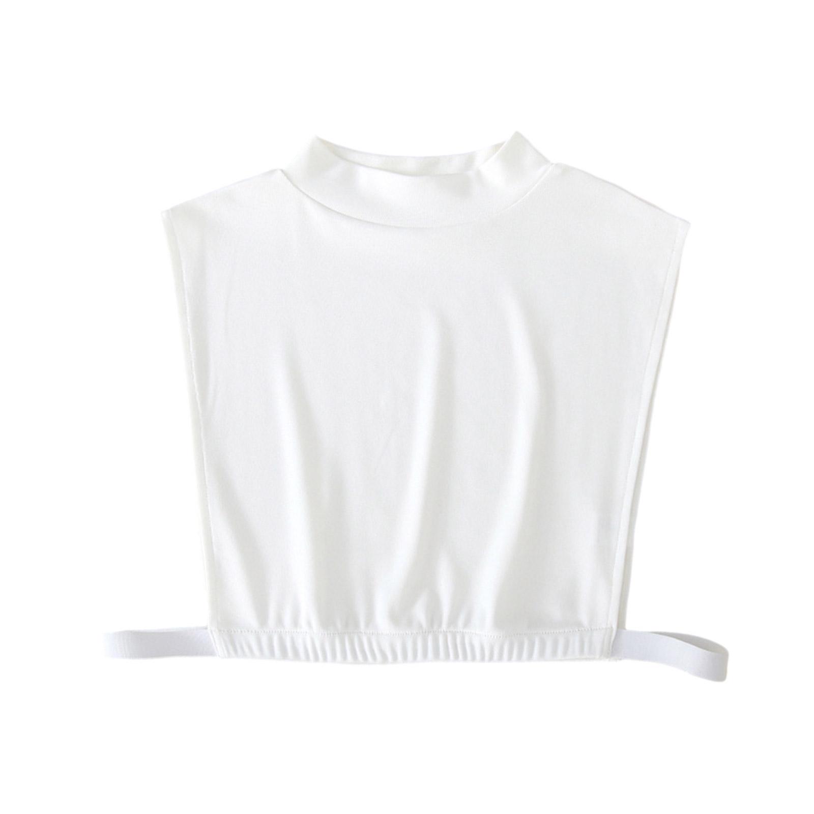 

Женский съемный полуворотник, стильный дики, аксессуар-грелка для шеи, универсальный элегантный воротник-стойка XL белый