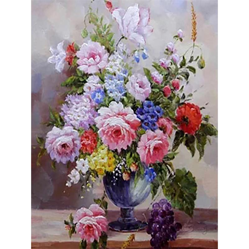 5D DIY Diamond Painting Beautiful Flower Mosaic Diamond Embroidery Painting Full Round Rhinestone Home Decor Gift
