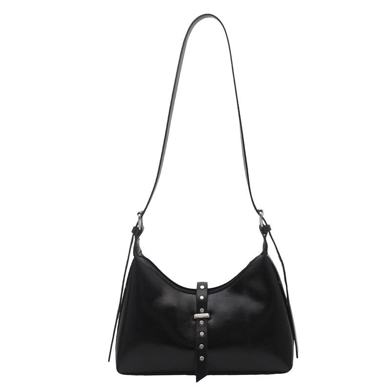 Autumn and winter new niche texture dumpling bag retro casual commuting underarm handbag shoulder bag чёрный