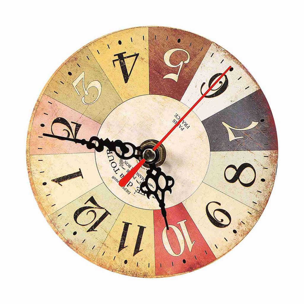 1Pc Artistic Creative European Style Round Antique MDF Home Office Wall Clock Decoration New