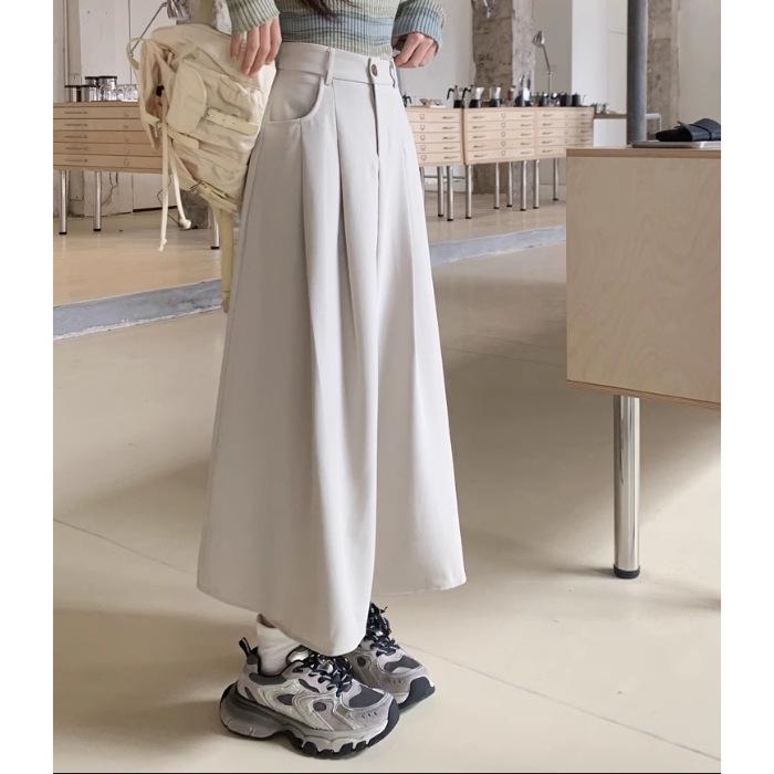 Plus Size Women's High Waist Black A-Line Midi Skirt - Autumn/Winter Fashion
