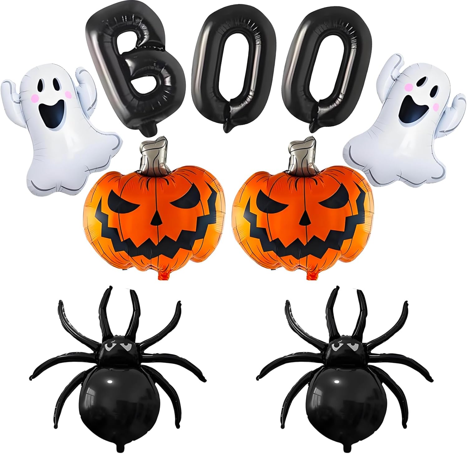 

9pcs Halloween Decoration Balloons Foil Pumpkin Ghost Black BOO Spider Balloon Halloween Party Spooky Theme Fun Decor Supplies Other