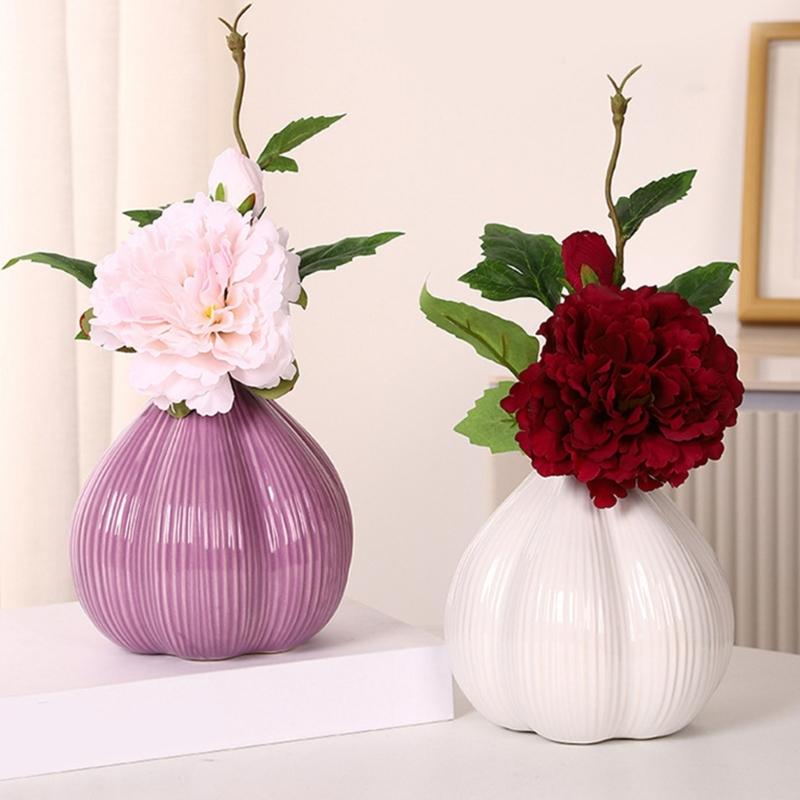 Handgefertigter Zwiebelform Keramiktopf Dekorativer Blumentopf für Wohnzimmer oder Arbeitszimmer Stabile Oberflächen Leicht zu pflegen