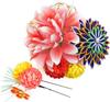 Hair Ornament Kanzashi Large Graduation Ceremony 2-piece Set, Wk-108, Knobs, Size, Red, Pink, Purple, Comb, Pin, Coming-of-age Ceremony, Long-sleeved