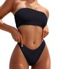 2024 European & American Snake Print Bandeau High-Waisted Bikini Swimwear for Women