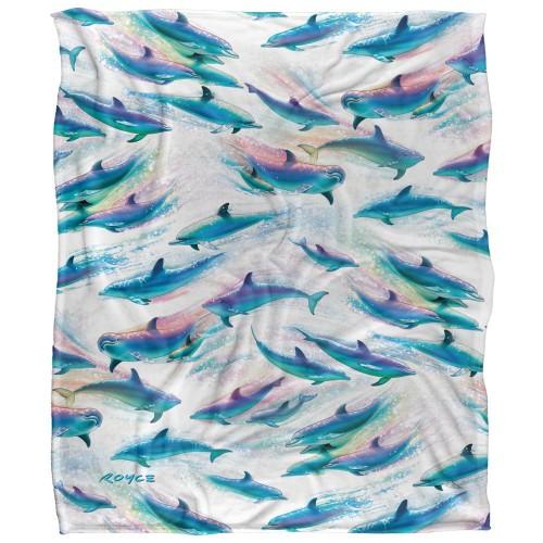Royce McClure Dolphin Flow Silky Repeat Print Supersoft Blanket