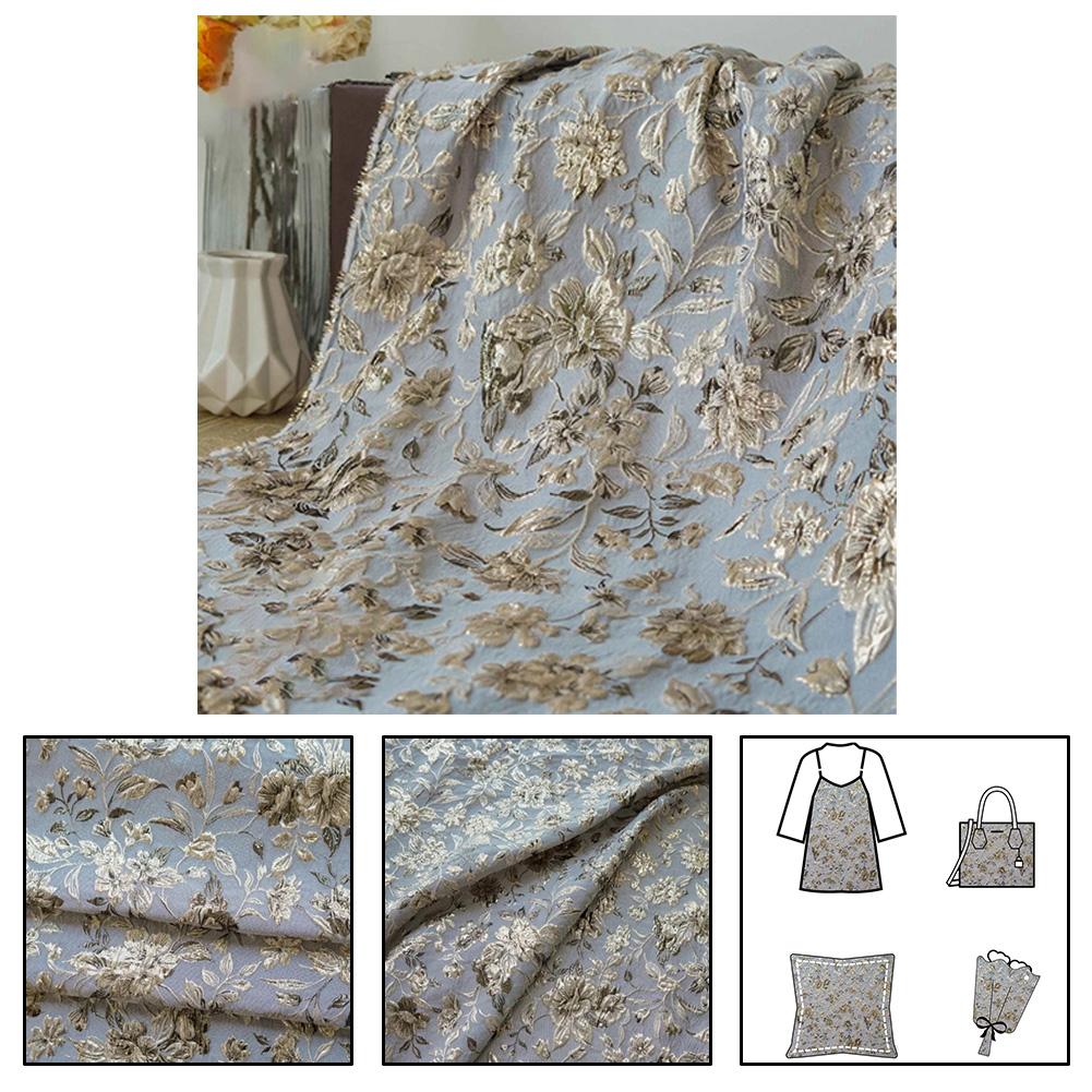 Embossed Fashion Sewing Fabric Intricate Jacquard Features Gray Sewing Fabric Texture Charm Clothing Fabric Curtains China Mainland