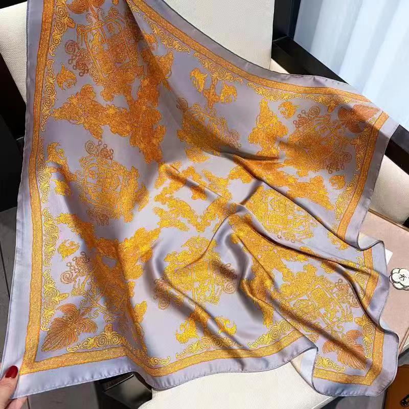 Xinhe autumn and winter new multi-color optional 71 imitation silk small square scarf, professional small silk scarf scarf ins silk scarf