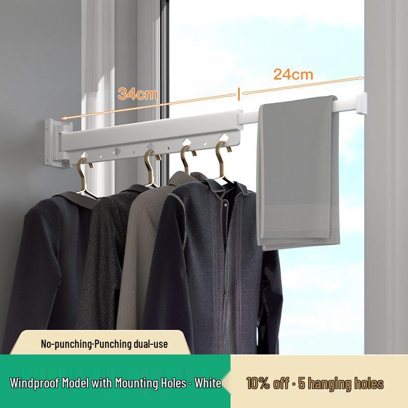 Retractable Folding Indoor Clothes Drying Rack for Balcony and Bathroom