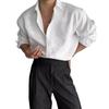 Men's Black Vertical Stripe Long Sleeve Shirt - High-End Casual Business Style, Iron-Free, Button-Down.