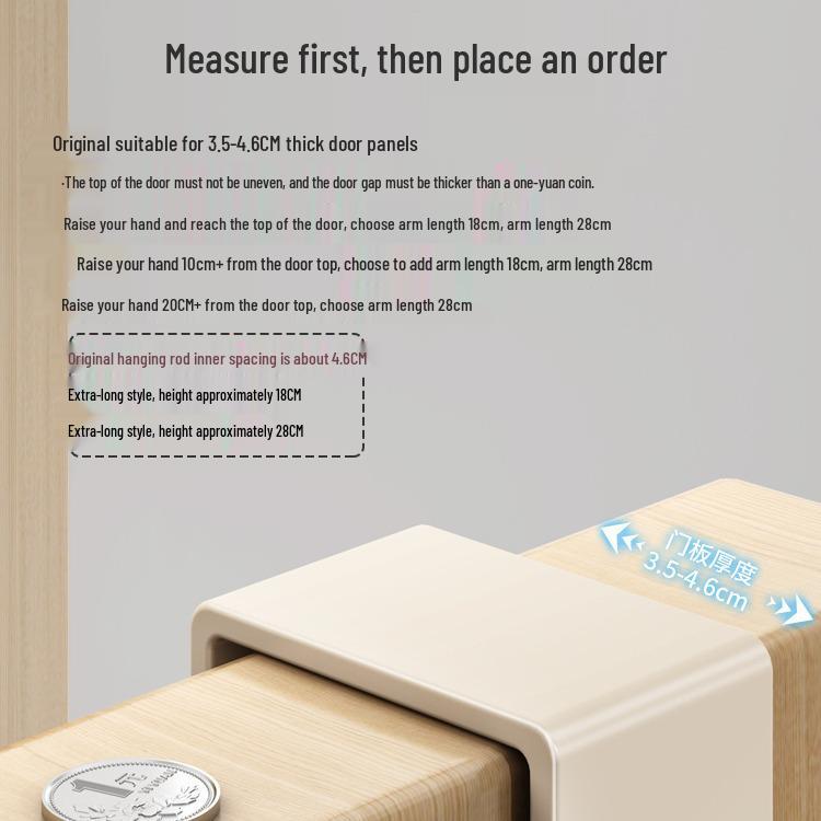 Over-the-Door Coat Rack & Shelf Combo - No-Drill Hanger for Bedroom & Doorway