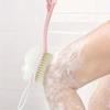 Double-Sided Long Handle Bath Brush Soft Sponge & Bristle Shower Scrubber for Deep Cleaning and Body Exfoliating