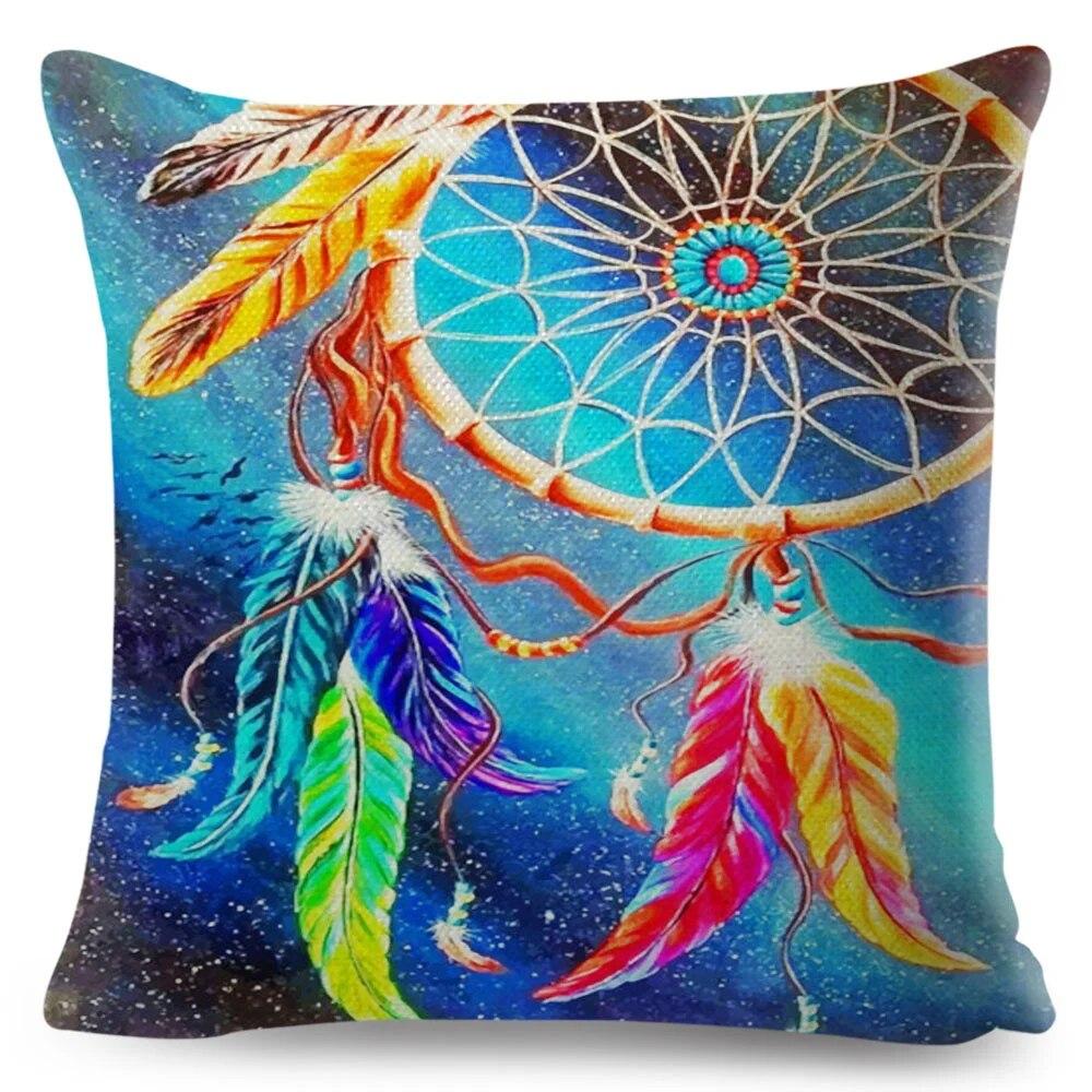 Fantasy Dream Catcher Series Decorative Pillowcase Bohemian watercolor cushion cover Sofa office seat   Home decor