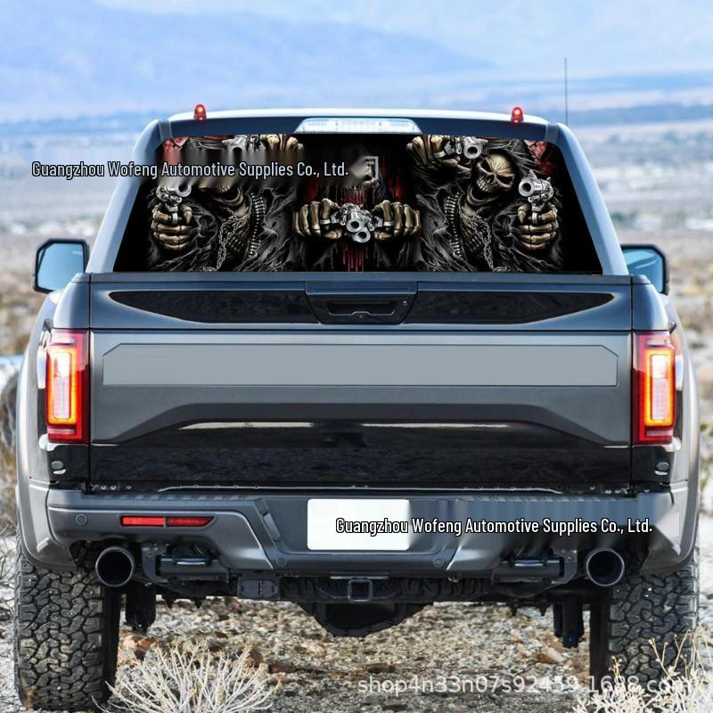Grim Reaper Skull Rear Window Decal for Cars & Trucks 135*36CM