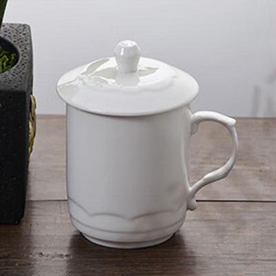 Fuchengxing Lotusmuster Keramiktasse mit Deckel