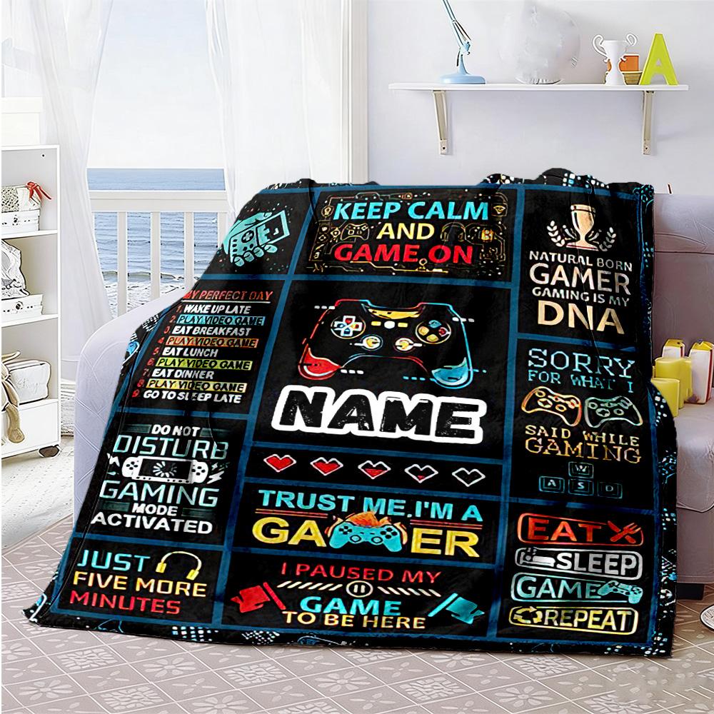 Games564 Personalized Name Blanket Cozy Personalized Blanket Soft & Cozy for Livingroom Picnics Office Bedding for All Occasions