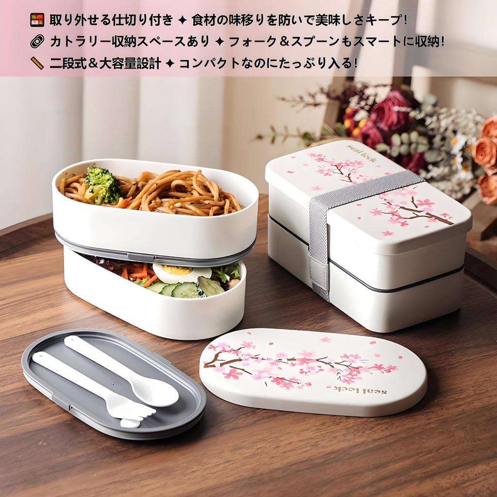 IOLOYU Bento Large Capacity Lunch Box for Men and Elementary School High School and Bento Picnic Bento Box Easy to Large Slim Bento Simple and Large