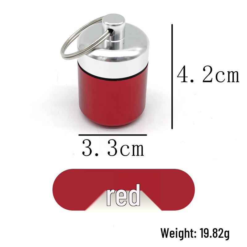 Portable Aluminum Alloy Pill and Storage Container with Keychain