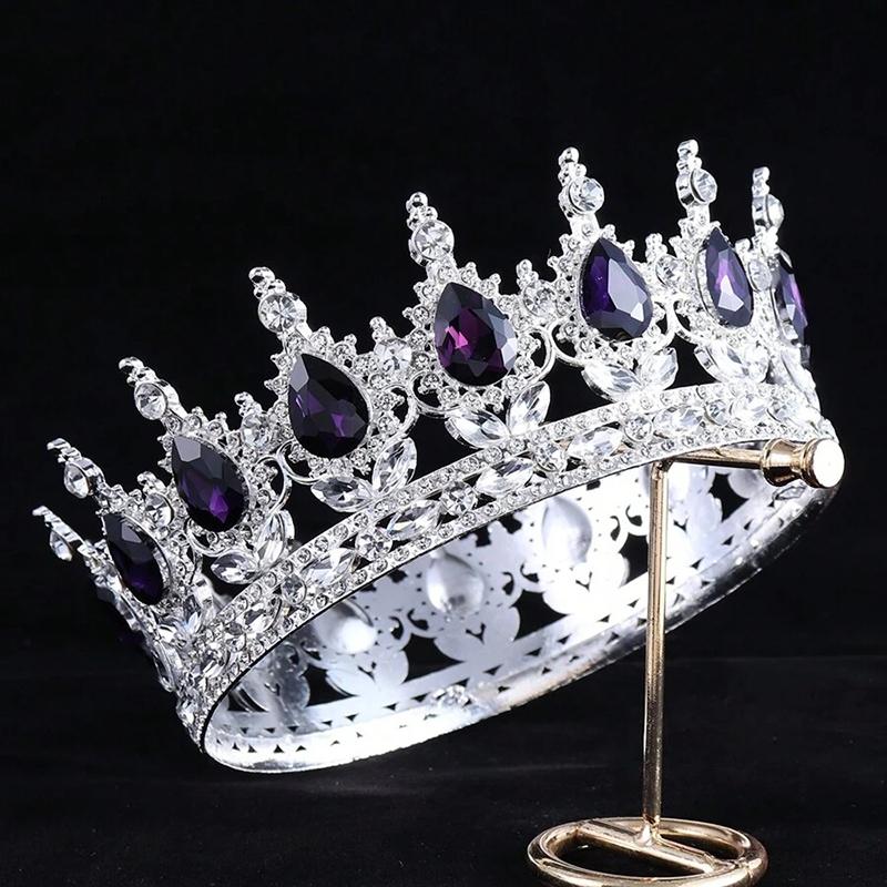 1pc Luxury Jewelry Bride Tiaras Crown Colorful Gemstones Birthday Ceremonies Photography Props Fashion Hair Accessories Crown