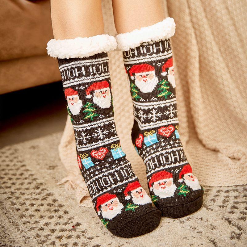 Festive Christmas Slipper Socks Featuring Soft Faux Fleece Lining And Gripper Soles