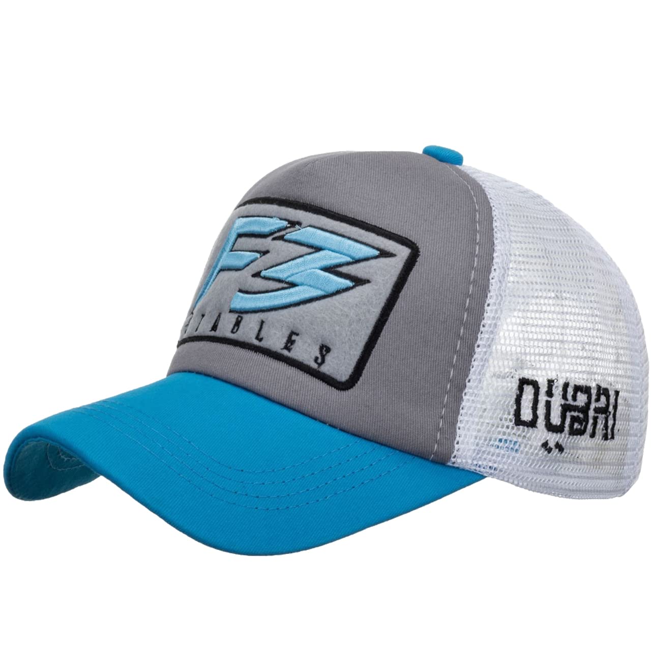 

Mesh Cap with English CA681 [White Fang] Letters, Hat, Sports, Running, Outdoor, Women, Men, (Gray White)