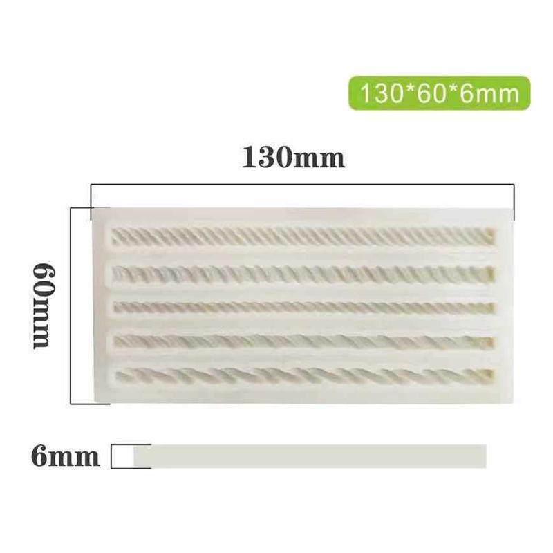 Five Braided Ropes Silicone Mold Kitchen Diy Dessert Chocolate Mold Fondant Cake Baking Tool Long Strip Lace Decoration Mold