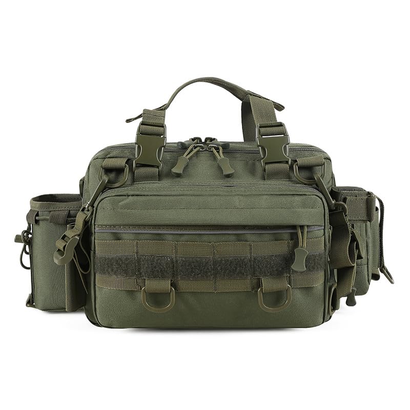 YuLago Fishing Bag, Large Capacity, Waterproof, for Fishing Tackle, Tackle, and Hooks (Khaki)