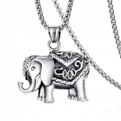 Indian Elephant Silver Chain Necklace 325