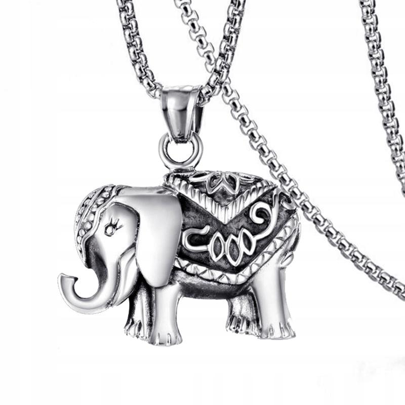Indian Elephant Silver Chain Necklace 325