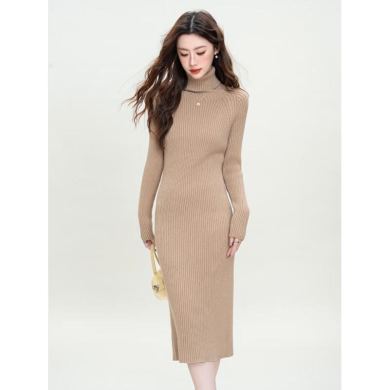 

Women s ZL925 High-Neck Relaxed Fit Sweater Dress One Size