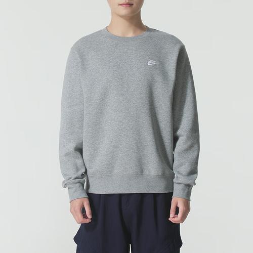 Nike Men's Grey Breathable Crew Neck Pullover Long Sleeve Sweatshirt
