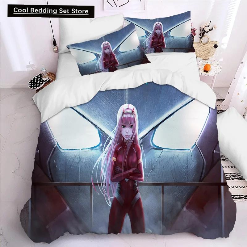 Darling In The Frank XX Bettwäsche-Sets, japanische Anime-Spielfigur, 3D-Druck, Bettbezug-Sets, Twin Queen King Single Size Bettwäsche