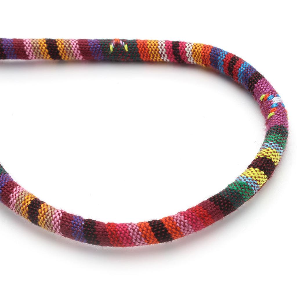 Louleur Twisted Cords Rope Colorful Handmade Fabric Ethnic Rope Cotton Cord Embroider Cords for Jewelry Making DIY Bracelet