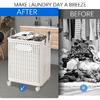 WESAPPINC 55L Collapsible Extral Large Laundry Hamper, Plastic Laundry Basket with Wheels,Suitable for Bathroom, Bedroom, Dorm Room & Laundry