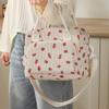 Corduroy Insulated Bento Lunch Bag for Office Workers - Stylish Handheld Design.