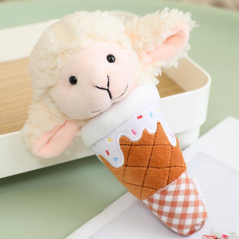 18cm Delicious Little Animal Ice Cream Plush Toys Mini Cartoon Panda Sheep Rabbit Elephant Piggy Toys Creative Photo Props