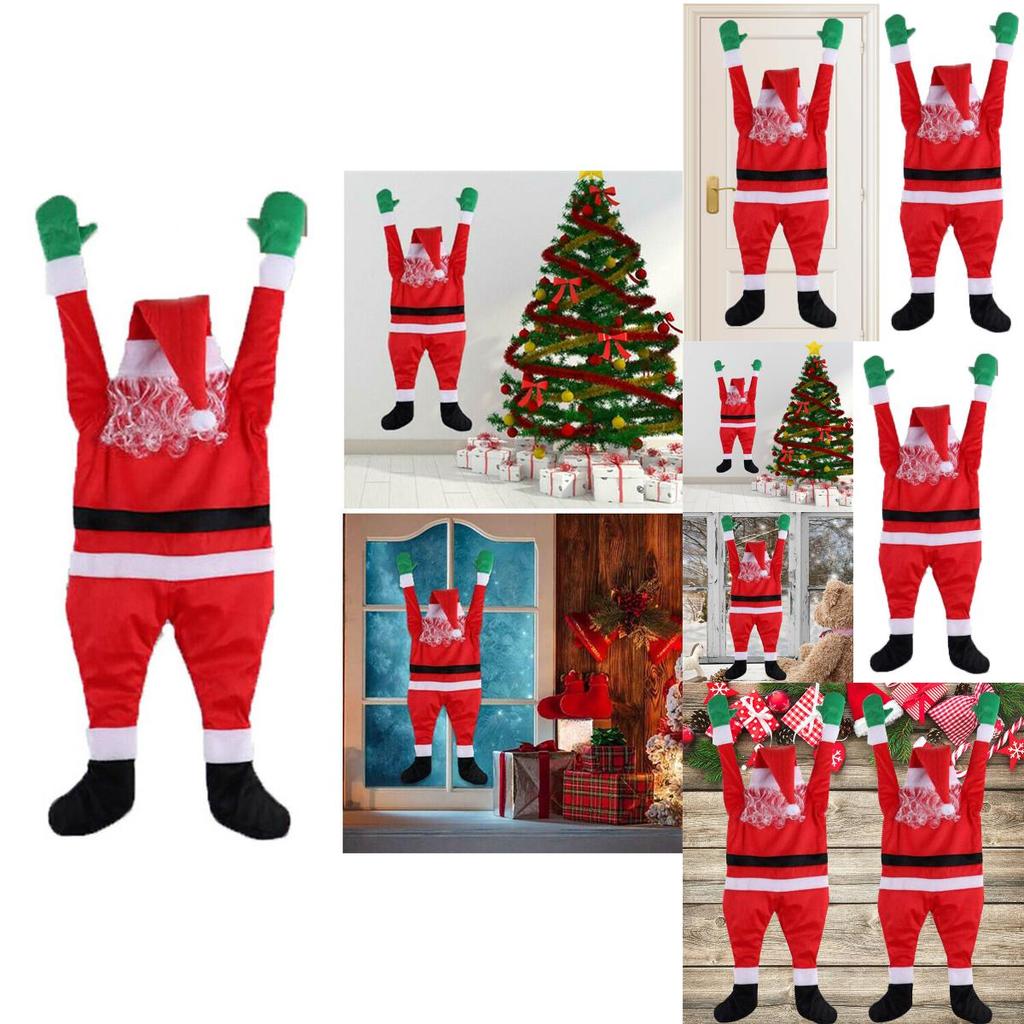 42" Climbing Christmas Hanging Santa Claus Outdoor Window Party Xmas Props Decor