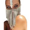 Halloween Ornaments, Full Face Mask Full Of Diamond Tassel, Party Ball Attention Shiny Diamond Mask