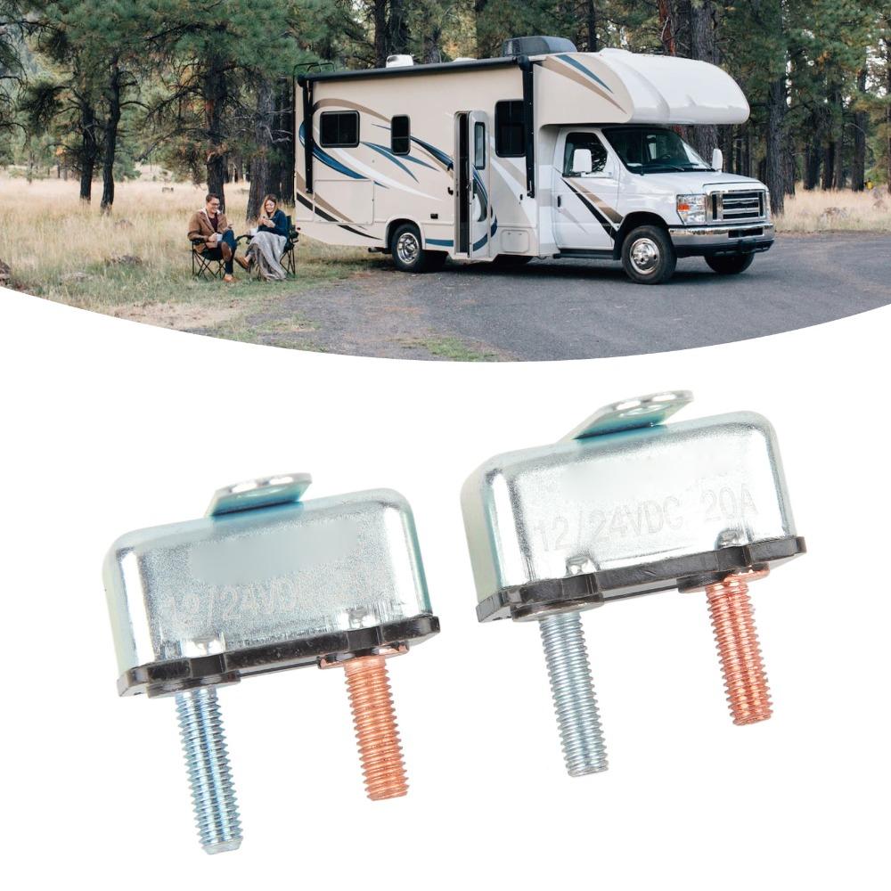 2Pcs 20A Automatic Reset Circuit Breaker 12V/24V 12V/ 24V Circuit Breaker  Wide Application