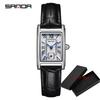 Fashion Sanda Top Brand Elegant Design Rectangle Dial Water Resistant Quartz Movement Business Gift Women Analog Wrist Watches