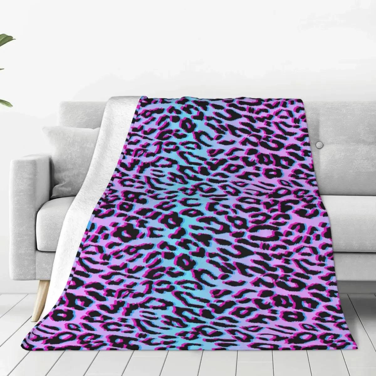 

Neon Leopard Blanket Flannel Winter Breathable Warm Throw Blanket for Home Office Bedspreads 80x120cm