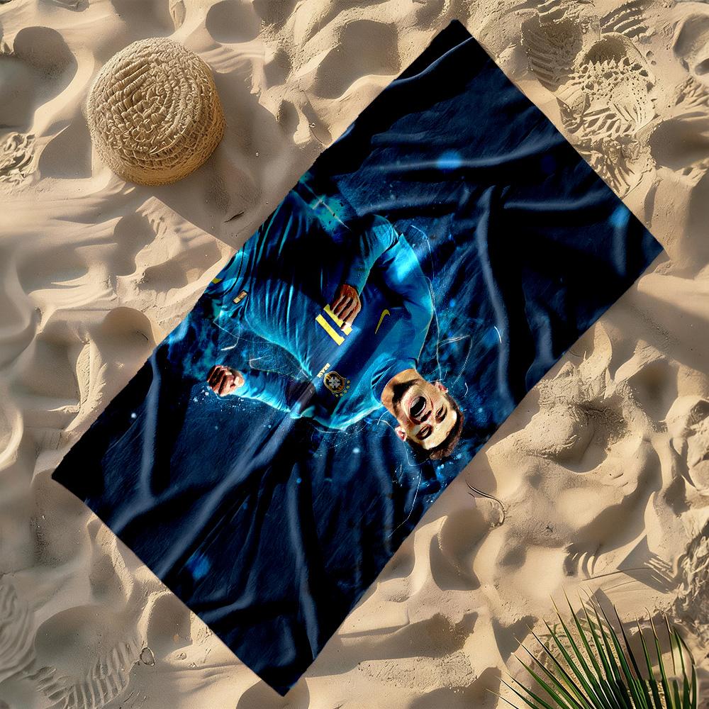 Brazilian Football Star Beach Towel Super Soft & Absorbent Comfortable Lightweight